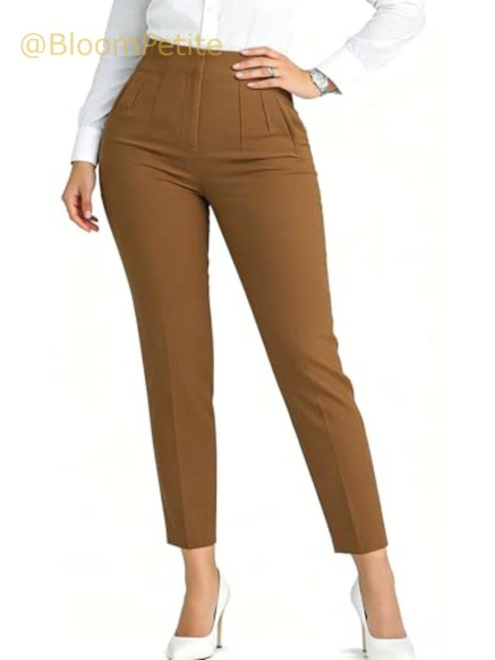 High Waisted Pleated Straight Leg Dress Pants Business Casual Trousers